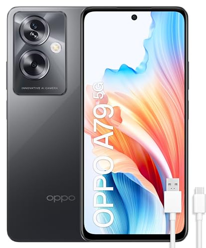 OPPO A79 5G - Smartphone débloqué, 4 Go + 128 Go, écran OLED 6,7, Appareil Photo 50+2+8MP, Android, Batterie 5000 mAh, Charge Rapide 33 W - Noir