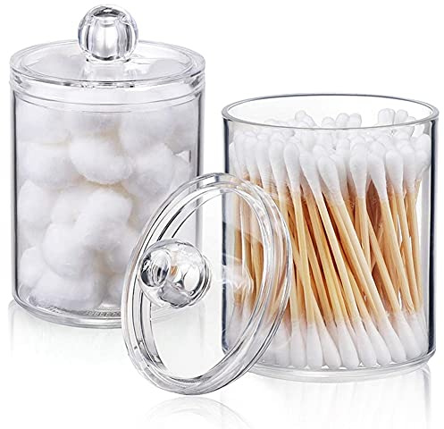 Simpls Qtip Halter für Watte Bausch, Apotheker Glas mit Deckel für Kanister Aufbewahrungs Organisation B.