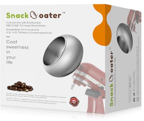 Aieve Revestimiento de aperitivos compatible con batidora de 4.5 cuartos de galón y Artisan Series de 5 cuartos de galón para hacer almendras cubiertas de chocolate, capacidad