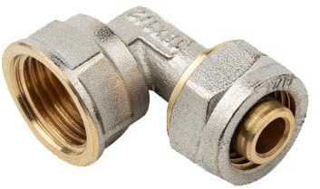 Suinga Codo 1/2 hembra para Tubo multicapa de compresion 20 mm, sin necesidad de maquina prensadora, gris.