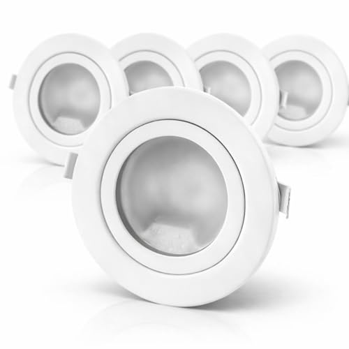 ADAKAT 5er Pack, Vollmetall Einbaustrahler G4 12V, Glasabdeckung