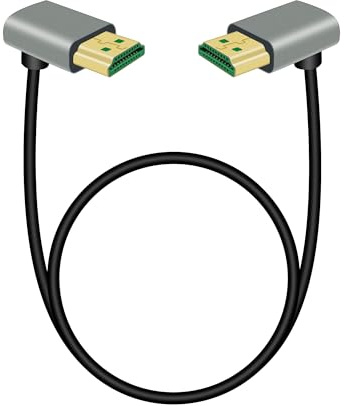 RIIEYOCA 8K 270° HDTV Short Cable, Up Angle HDtv Male to Male, 48Gbps Supports 8K@60Hz, ARC, 3D for HDTVS, Roku Ultra (0.5M)