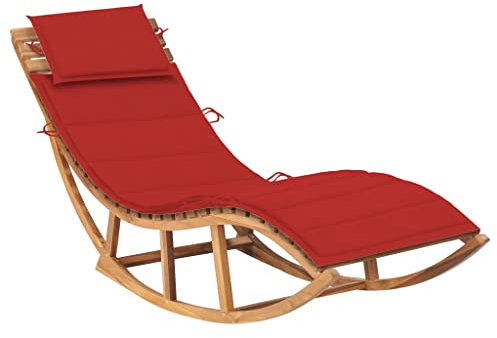 Willood Schaukelliege mit Auflage Massivholz Teak Rot