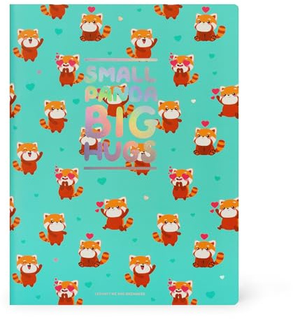 Legami - Stor randig anteckningsbok - B5 sidstorlek, stor anteckningsbok med linje, FSC-certifierat papper, 18,5 x 24,8 cm, röd panda tema