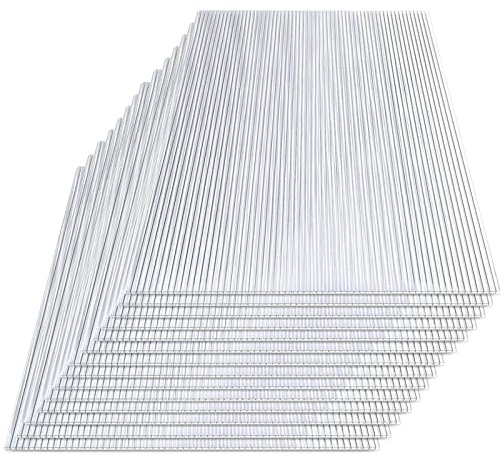 Yugodex 14 lastre alveolari in policarbonato da 4 mm, 10,25 m², piastra doppia 60,5 x 121 cm, piastra a ponte per serra, tettoie per giardino, serra, piastre di ricambio