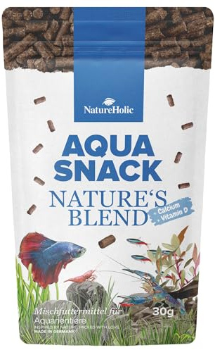 NatureHolic AquaSnack Nature's Blend Sticks | Mangime aggiuntivo di alta qualità per acquario, mangime proteico per gamberetti, gamberetti, granchi, acquari e pesci ornamentali