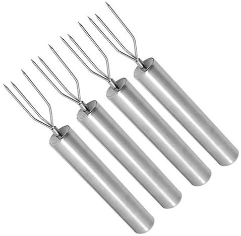 Set of 4 Stainless Steel Potato Forks Fruit and Vegetable Fork Potato Fork Peeling Aid Corn Fork Portable Barbecue Stuff Unique Design