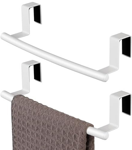 KES Appendi Strofinacci Cucina Bianco Asciugamani Porta Salviette Barra Strofinacci Canovaccio 2 Pack, KTH500S26-WH-P2