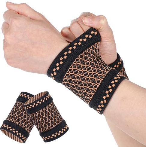 Handgelenkbandage Handgelenk Bandagen Gym Handgelenk Bandagen Kupfer Kompressionsbandage Elastische Handgelenkstütze Linderung Arthritis Weiche Karpaltunnelschmerzen Für Sport Fitness Training Tippen