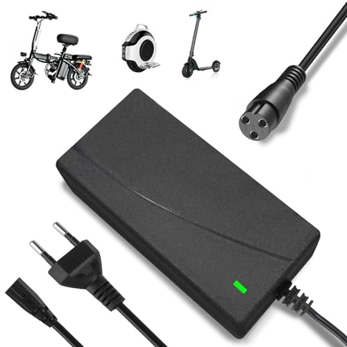 DAJASD Ladegeräte für Scooter, 42V 2A Hoverboard Ladekabel 3 Polig, E Scooter Ladekabel für Akku Lithium Batterie, AC Netzteil Fahrrad Ladegerät für Hoverboard, Elektrofahrräder, Elektroroller