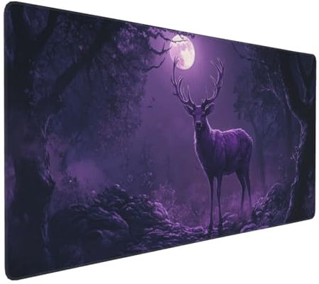 Gaming Mauspad XXL Mond Mousepad 1000x500x4mm REH Verlängertes Mauspad Schreibtischauflage,Genähte Kanten Mauspad,Verbessert Präzision und Geschwindigkeit Wasserdicht Geeignet für Büro und Spiele