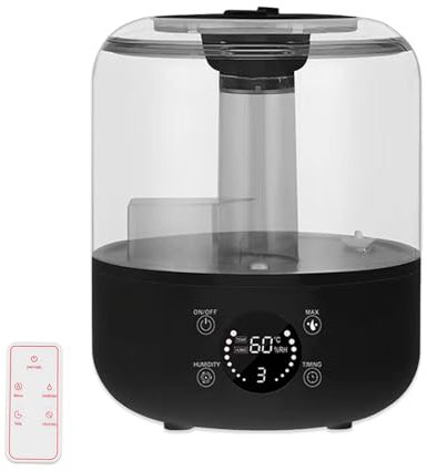 Humidificadores silenciosos de 3 litros para dormitorio, humidificador de aire ultrasónico frío ajustable, mini pequeño difusor de aceite esencial y aroma con control remoto, apagado automático