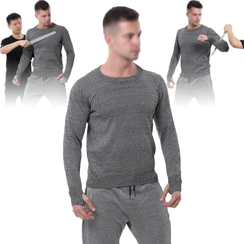 GplHAIN Schnitt- Und Stichfeste Weste - Zum Schutz Der Persönlichen Sicherheit, Schnittschutzkleidung Der Stufe 5, Bissfestes, Reißfestes Und Stichfestes Langarm-T-Shirt,M-Grey