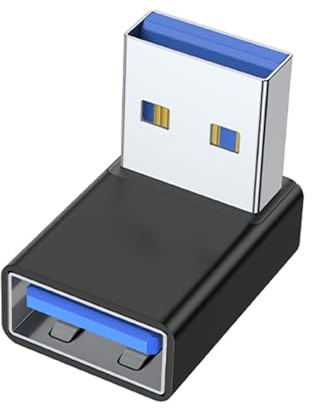 MOLKASIA Adaptador USB de 90 grados macho a hembra, conector acoplador para laptop, PC, convertidor de extensión USB