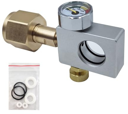 Aopkeo Soda Water Carbon Dioxide Pink Cylinder Fill Station 2000psi Gauge Refill Adapter for DUO Terra ART Quick Connect CO2 Bottle