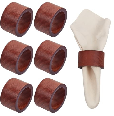 PH PandaHall 6pz Anelli per Tovaglioli In Legno Anelli per Tovagliolo Da Matrimonio Porta Tovaglioli Rustico Porta Tovagliolo per Festa Natale Decorazione Da Tavola, Marrone Noce di Cocco, 5x3cm