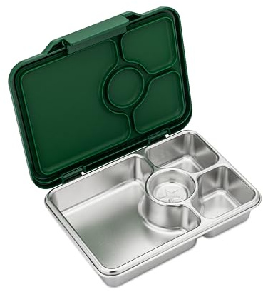 Yumbox Prêt - Caja bento de acero inoxidable, a prueba de fugas, reutilizable, para niños y adultos, apta para sándwiches y aperitivos, sin BPA, caja de alimentos duradera