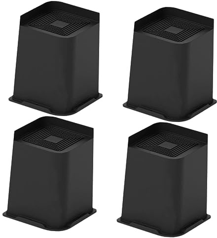 ELAYARD 4pcs Furniture Risers Shaped Bed and Table Lifters with Rubber Strips for Cabinets Sofa and Chairs
