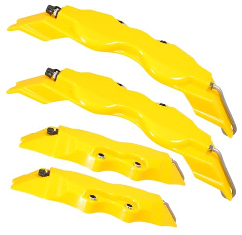 ABOOFAN Copri Pinze Freno Anteriori e Posteriori Gialli Set 2 Pezzi Coperture Pinze Ruota 3d Per Protezione Completa Per Auto Da Corsa e Tuning