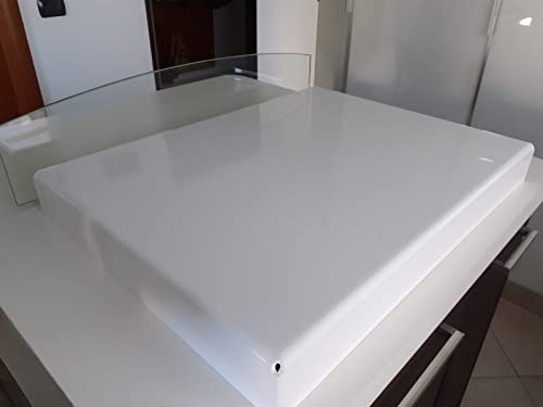 Coprifornelli in Plexiglass Trasparente o Colorato | Copertura Piano Cottura | Protezione su Misura – Versione Classica (Bianco lucido, Fascia 5 – da 68 a 75 cm)