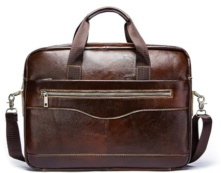 FANDARE Herren Aktentasche Ledertasche Dokumententasche Geschäftstasche Business Handtasche Mappe Aktenkoffer Umhängetasche für 15.6 Zoll Laptoptasche Henkeltasche Arbeitstasche Bürota Schultertasche