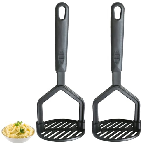 2 Pcs Potatoes Masher, Silicone Potato Masher, Potato Mashers for Non Stick Pans, Mash Potato Masher with Comfortable Grip, Durable and Easy to Clean