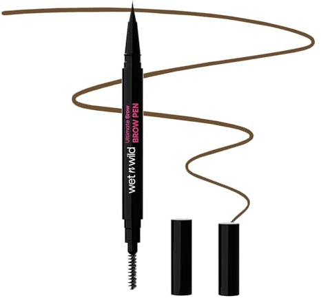 Wet n Wild, Ultimate Brow Pen, Dual-Ended Tip with Brush and Spoolie for Hair-Like Strokes, Long-Lasting Wear Up to 16H, Lightweight, Buildable Ink for a Fresh Finish, Medium Brown