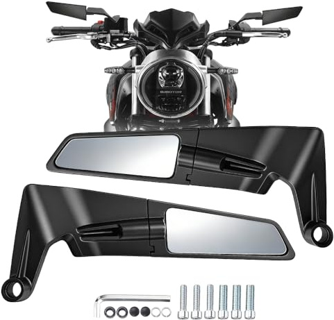 XPJBKC Motorcycle Rear View Mirror, Universal 360° Adjustable Motorcycle Mirrors, Motorbike Mirrors, Compatible with 390 250 MT-07 Z400 Z650 Z900 Z1000