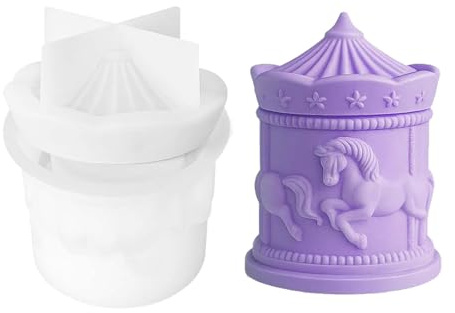 Shurhome Stampo per carosello in silicone per principianti, che consente una facile produzione di barattoli fatti a mano per tutte le forme di decorazione della casa