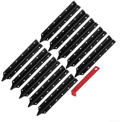 YobiLife Fence Post Repair Kit Quick Fix for Broken or Leaning 4x4 6x6 Wood Posts Steel Anchor Adjustable Overlapping Stakes No-Dig Installation Rust Resistant Black(10pc)