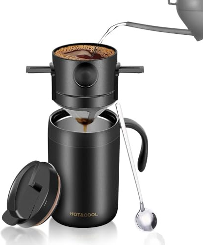 Bärbar Pour-Over kaffebryggare set för resor, camping, kontor och backpacking - enkel bryggning av handkaffekopp för färskt kaffe var som helst
