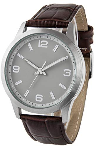 Funk-Armbanduhr, Edelstahl, mit Sekundenanzeige, Echtlederarmand