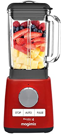 Magimix Blender Power 4 | Quiet Mark Approval | Metal/Glass | 1300W | 1.8L | Red | 11629