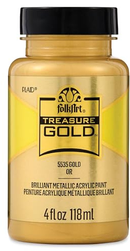 Plaid PE5535 Folk Art Treasure Gold Acryl-Bastelfarbe, Gold, 57 ml