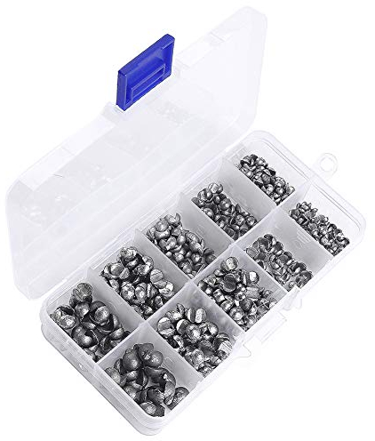 LSHEL Angel Blei, Abnehmbar Schrotblei, Bleischrot 353 Stück Angelblei Set mit Sortimentsdose