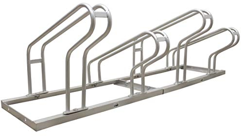 TRUTZHOLM Fahrradständer für 4 Fahrräder 140x36cm Tief-Hochstellung 2x2 feuerverzinkt variabel aufstellbar Bodenparker Bügelständer