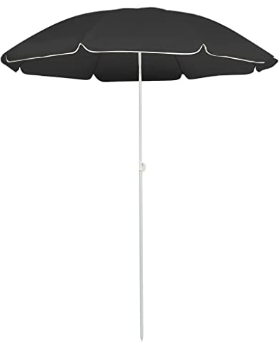 vidaXL Parasol de Jardin avec Mât en Acier, Pare-soleil de Patio, Abri de Soleil, Parasol de Terrasse Arrière-cour Extérieur, Anthracite 180 cm