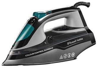 Russell Hobbs Plancha de Vapor Colour Control Supreme con Suela de cerámica Multicolor con protección de Colores UV