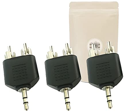 Adaptout 3X Doubleur séparateur Mini Jack 3,5 mm vers 2 Prises RCA Male Mono Signal Splitter minijack Audio HiFi