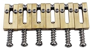 Guyker Messing-Stegsättel – 10,5 mm Rollensteg-Sättel Tremolo-System Brücken-Set Ersatz für ST/TL Tele Strat E-Gitarre (rechteckig)