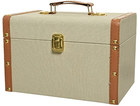 Kaemingk Deko Koffer Beige & Braun 28 x 18 cm - Kunststoff