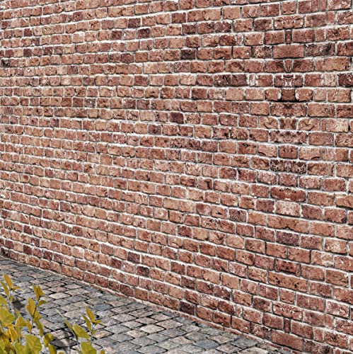 Stick & Go Repositionable Self Adhesive Dolls House Wallpaper 1:24 Scale (Set of 4 Sheets) - Old Brick Wall - No. 99