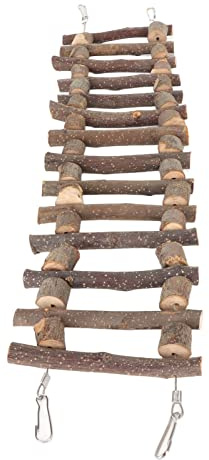 Pont d'escalade pour Animaux de Compagnie Pont Suspendu en Bois de Pommier Pont d'échelle en Bois Balance d'exercice pour Animaux de Compagnie Chinchilla Jardin Jardin Pont (50 CM)