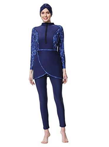 TaissBocco Muslim Swimsuits for Women Modest Swimwear Burkini Hijab Swimming Suit Islamic Beachwear Long Sleeve (4XL, T2)