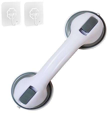 12 inch Haltegriff Duschgriff, Happybase Badewannengriff ohne Bohren, Duschstange WC Badezimmer Sauggriff Haushalt für Kinder eingeschränkte Personen ältere Menschen (1 Stücke, Green)