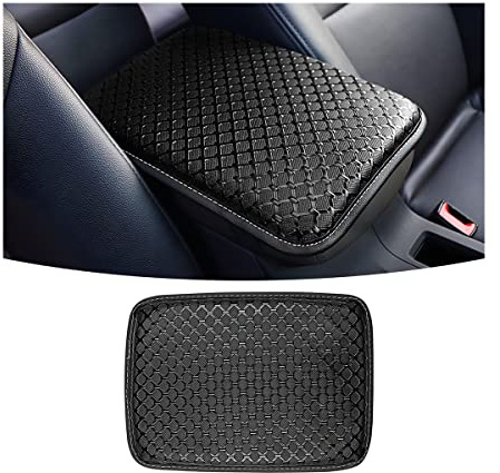 CGEAMDY Universal Center Console Lederpolster, Wasserdichte Auto Armlehne Sitz Box Cover Schutz, Interior Auto Mittelkonsolenabdeckung für Meisten Fahrzeuge(Schwarz)