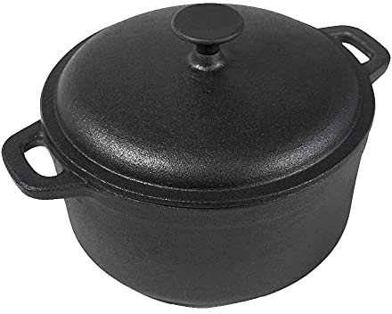ZAANU Non-Stick Anti-Scratch Pan,Casserole Cast Iron Cooker Soup Pot Uncoated Non-stick Pan thick Iron Cooker Pot Cooking Crock Pot