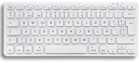 Perixx PERIBOARD-832MW Teclado Bluetooth pour Mac - inalámbrico retroiluminado - LED Blanco - Disposición Española avec Ñ