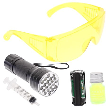 Gatuida 1satz Auto Lecktest Mit Uv Taschenlampe Und Schutzbrille Teiliges Leak Test Tool Für Klimaanlagen Kühlschränke Und Haushalte Praktisches Aufbewahrungset Für Sichere Anwendung