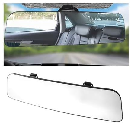 JNNJ Specchietto Retrovisore Interno Auto Regolabile Di Aspirazione, Infrangibile (Specchio Bianco)